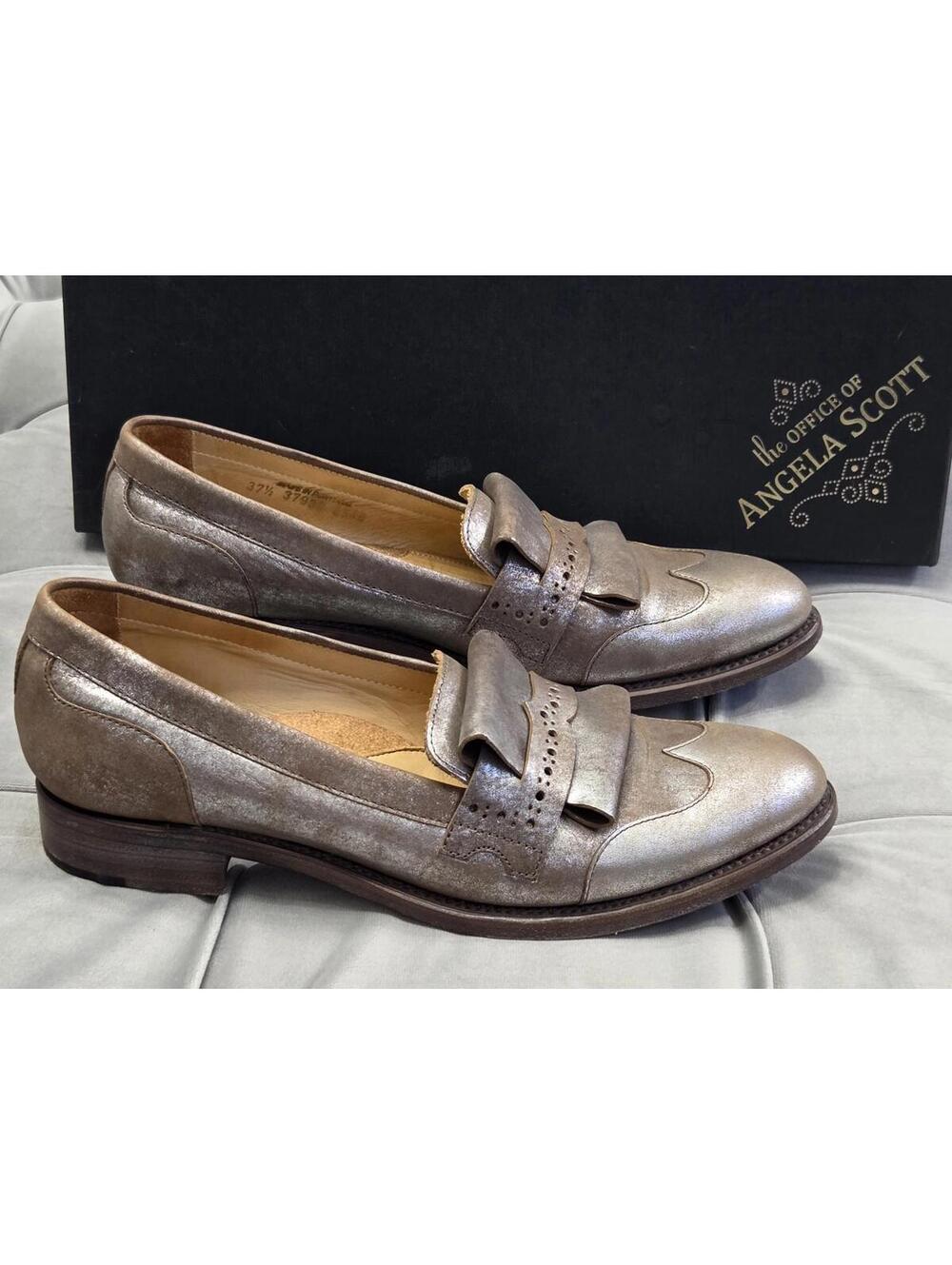 The Office Of Angela Scott Mr Dickey Metallic Brown Loafer Womens Shoes 37.5 7.5 - Picture 8 of 16